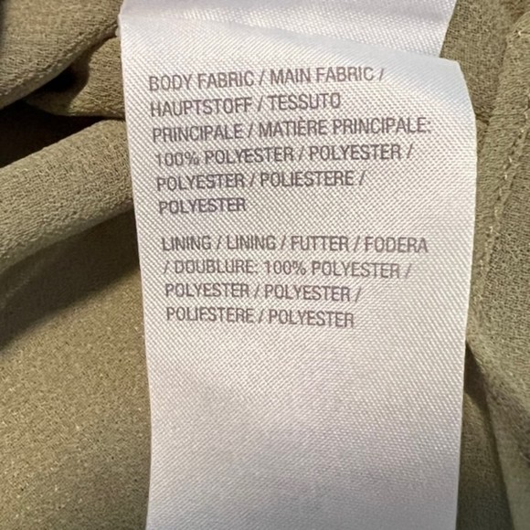 Lisa Rinna Collection Olive Green Polyester V-Neck Split Back SL Blouse Sz Large - Picture 7 of 10